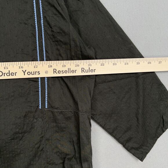 Tommy Bahama Shirt Womens 6 Grey Blue Embroidered Linen Boho Tunic Top Relax - Picture 15 of 16